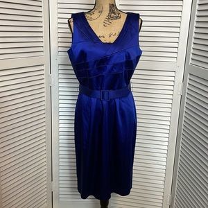 NWOT Tahari Royal Blue Satin Cocktail Dress - size 10